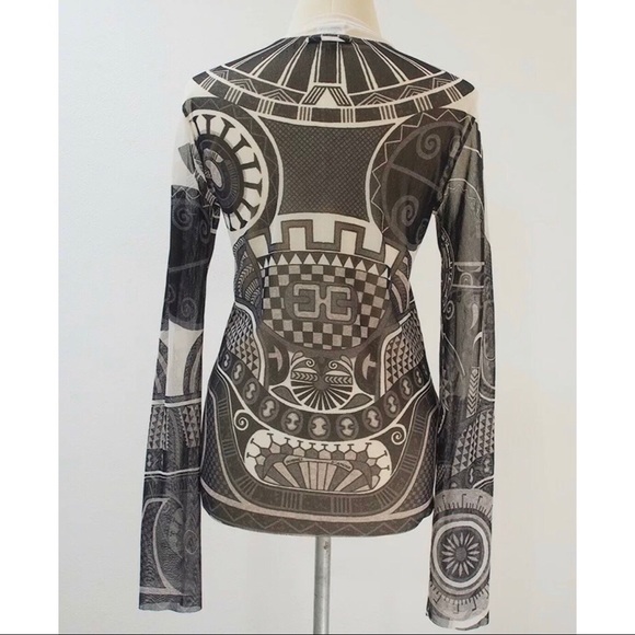 Jean Paul Gaultier Tribal Tattoo Mesh Shirt - Picture 2 of 8